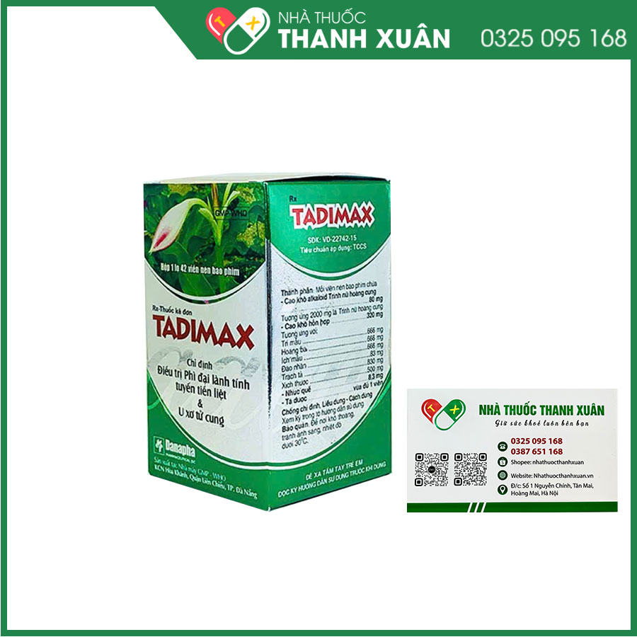 Tadimax điều trị phì đại lành tính tuyến tiền liệt và u xơ tử cung